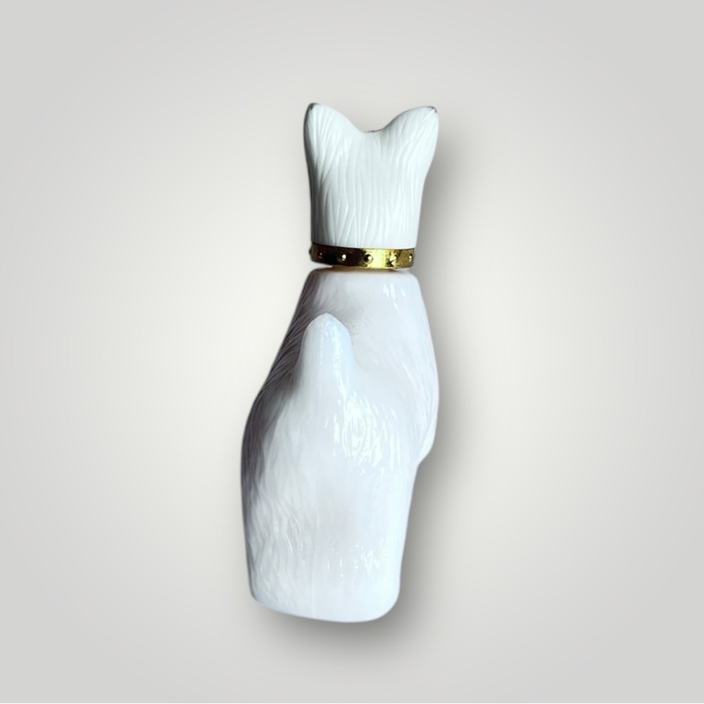 Vintage Avon White Scottie Dog Figurine with Gold Collar Perfume Bottle - Picture 3 of 13